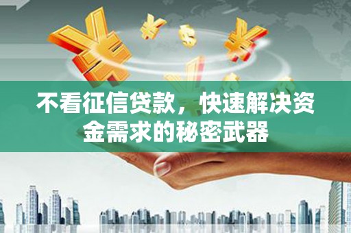 梁园不看征信贷款，快速解决资金需求的秘密武器