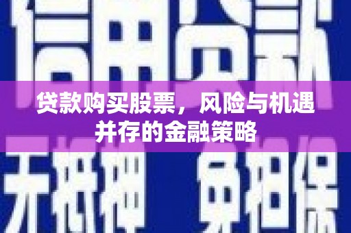 梁园贷款购买股票，风险与机遇并存的金融策略
